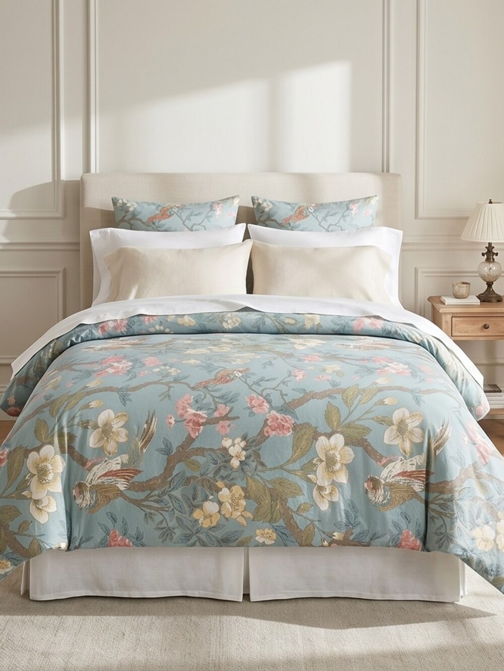 POTTERY BARN Ariane Blue Chinoserie Queen/Full Duvet - Picture 11 of 13